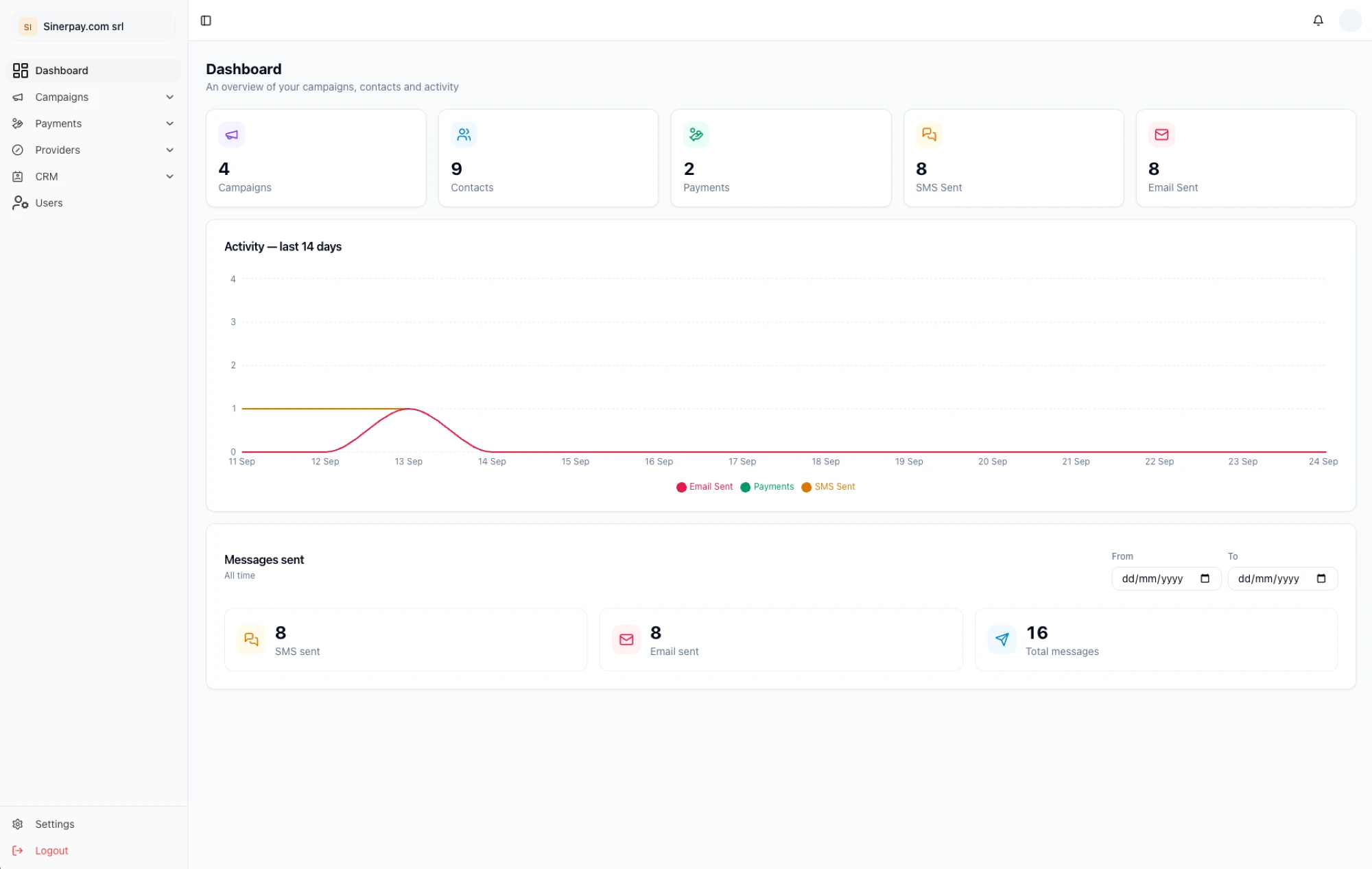 SinerPay · control panel v5